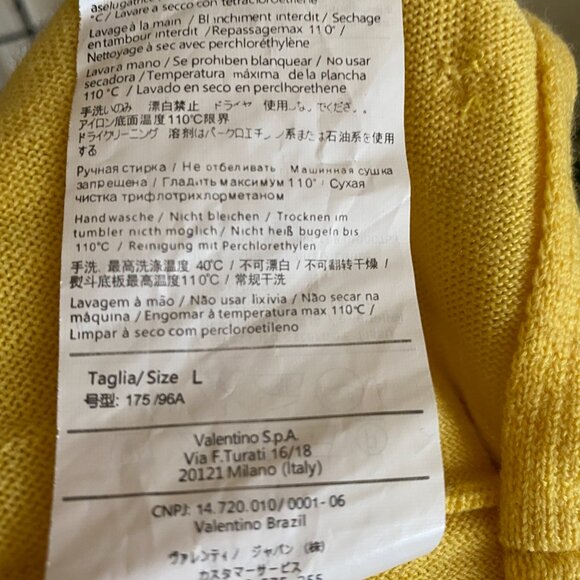 New RED VALENTINO 100% Wool Yellow Bow Applique Sweater Dress Size Large - Picture 8 of 9